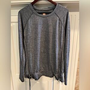 Lucy Gray Long Sleeve Top with gathered hem